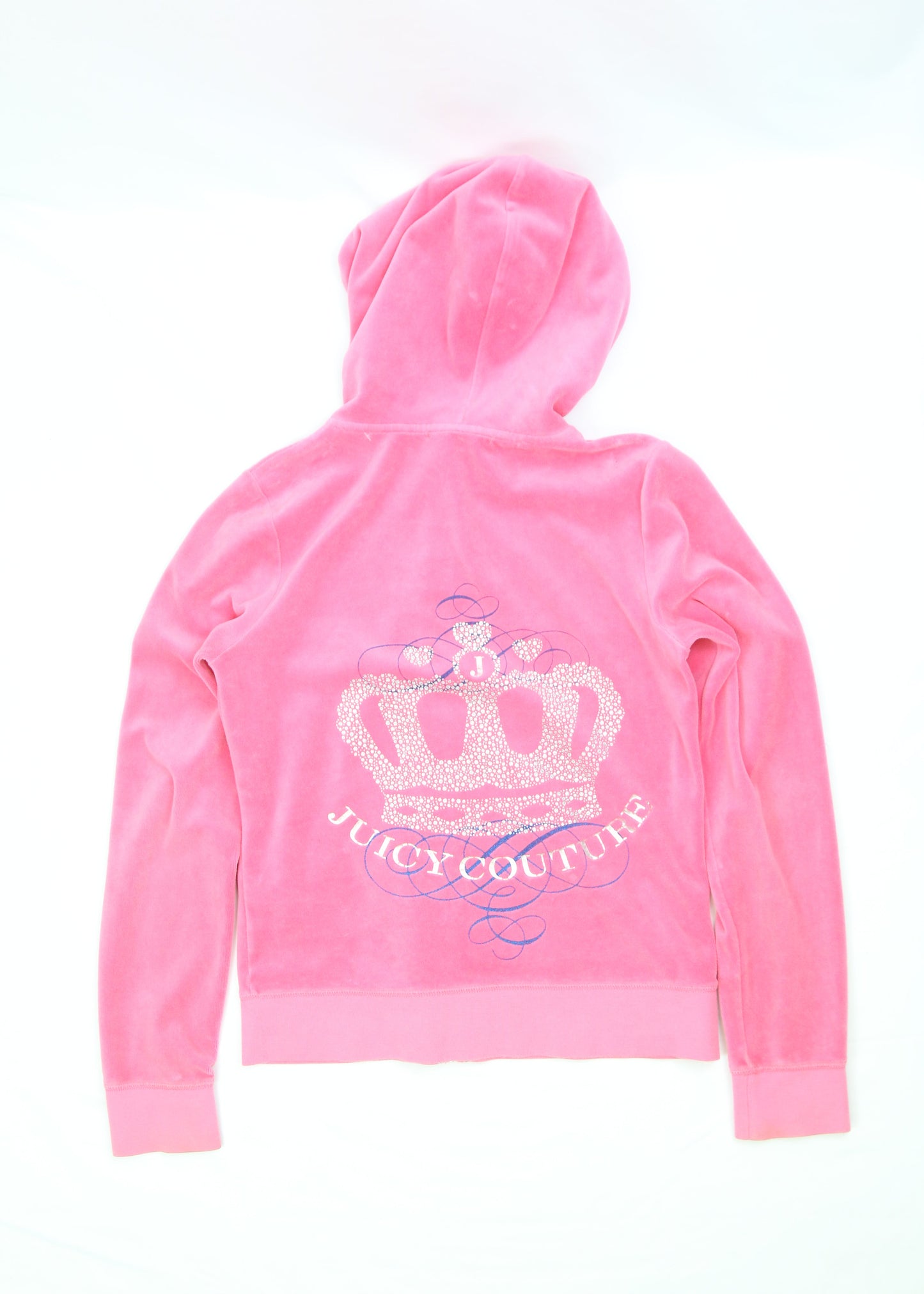 Women's Vintage Juicy Couture Velour Track Jacket Hoodie Size Large