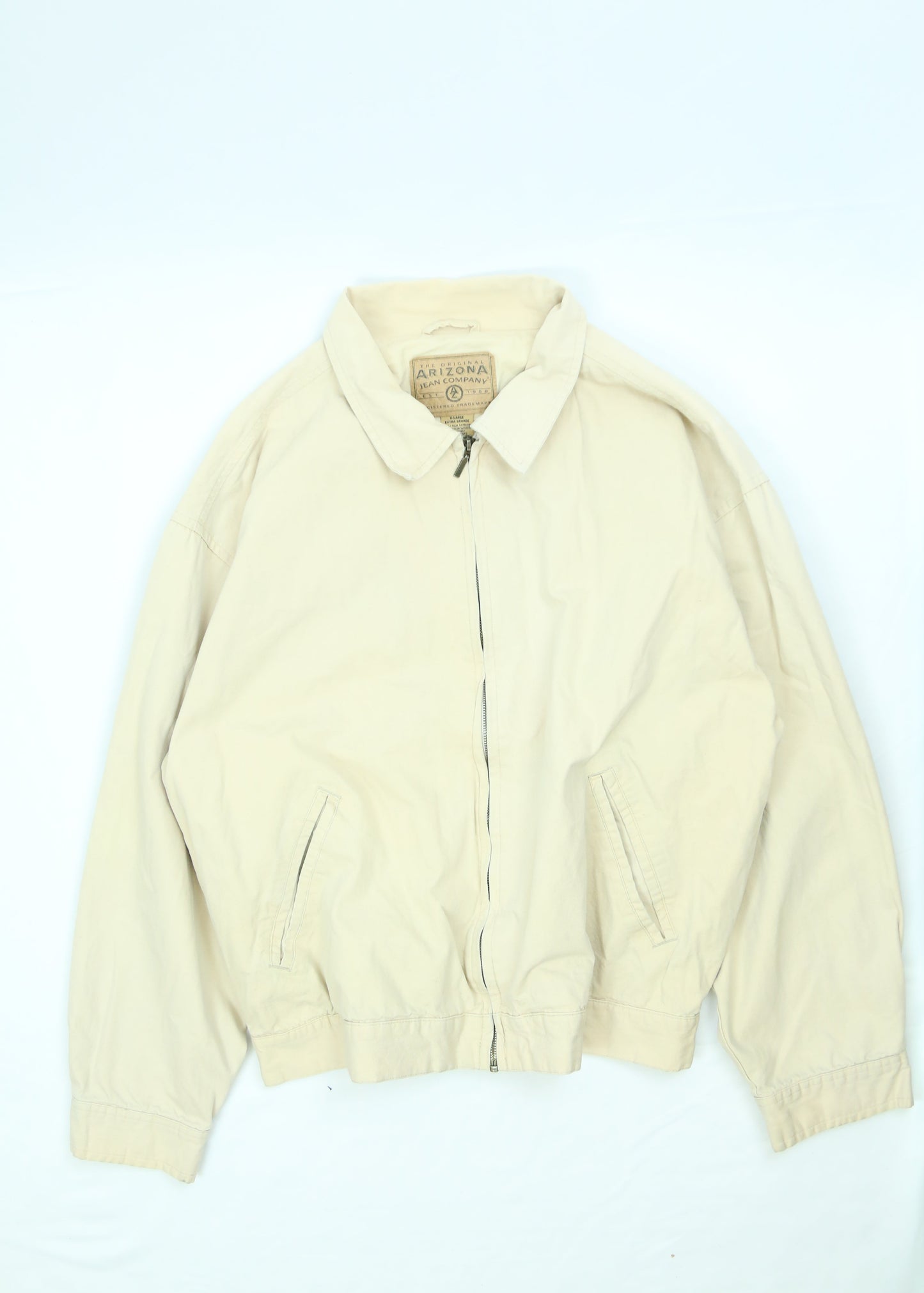 Men's Vintage Arizona Jean Company Cream Harrington Jacket Size XL
