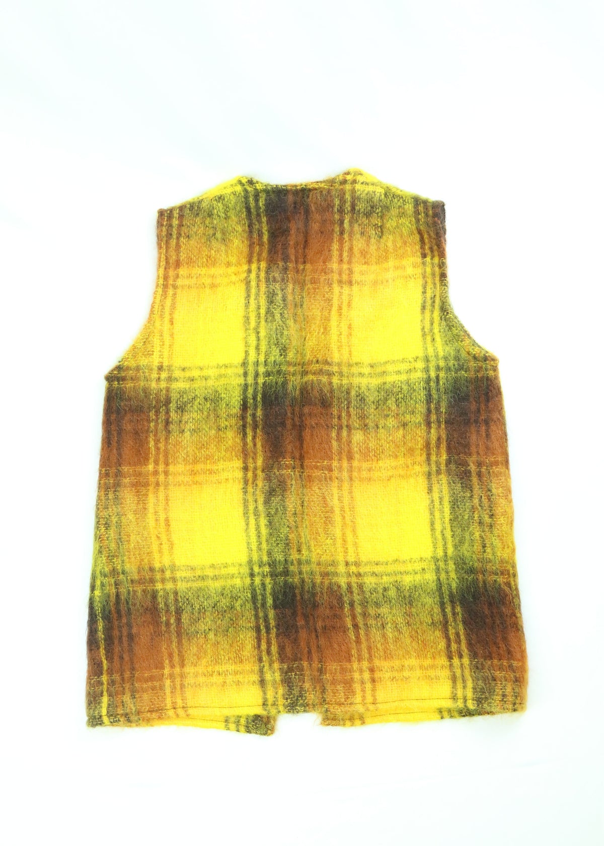 Women's Strathtay Vintage Fuzzy Mohair & Wool Plaid Vest