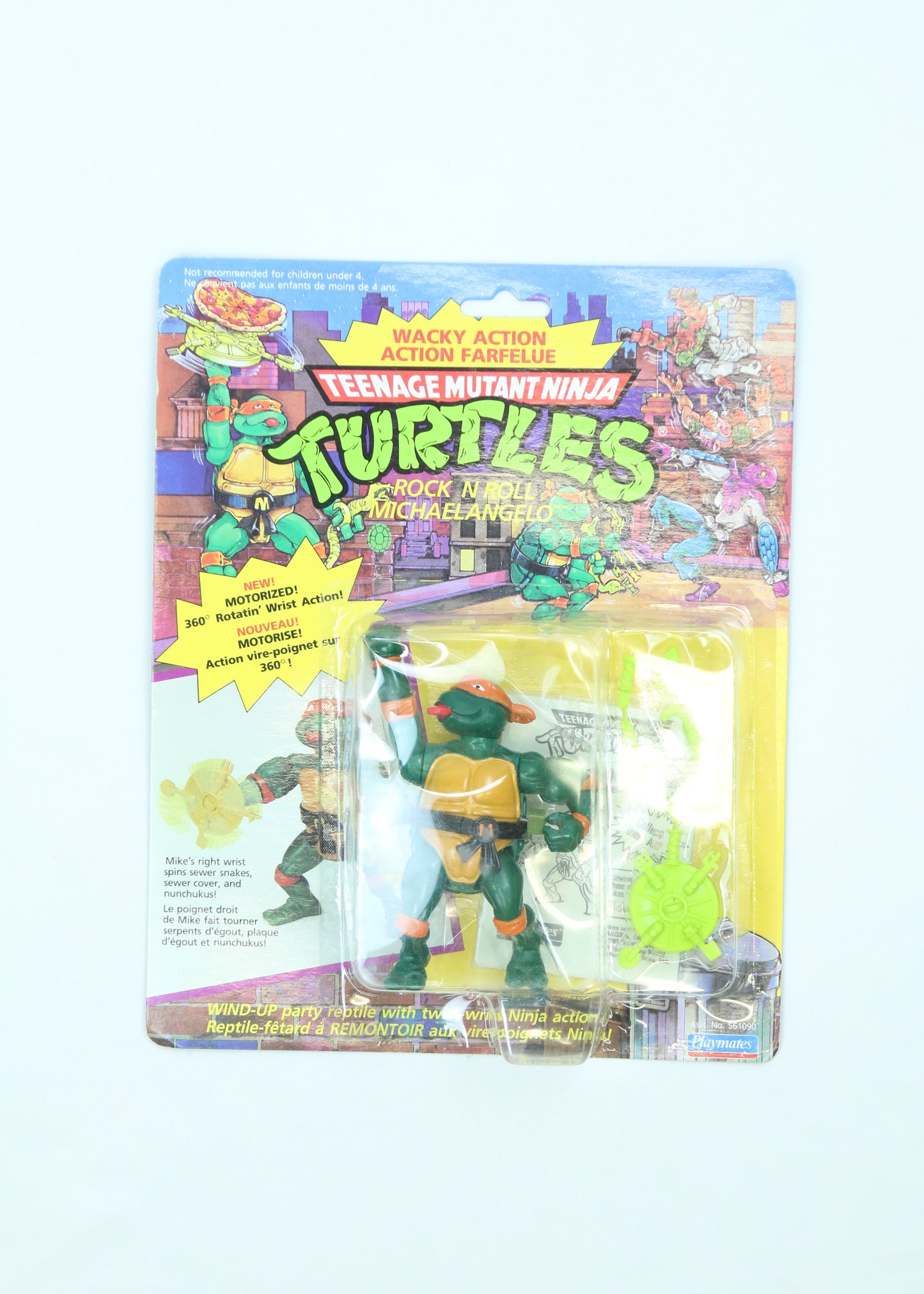 Vintage 1989 Teenage Mutant Ninja Turtles Wacky Action: Rock N' Roll Michaelangelo action figure
