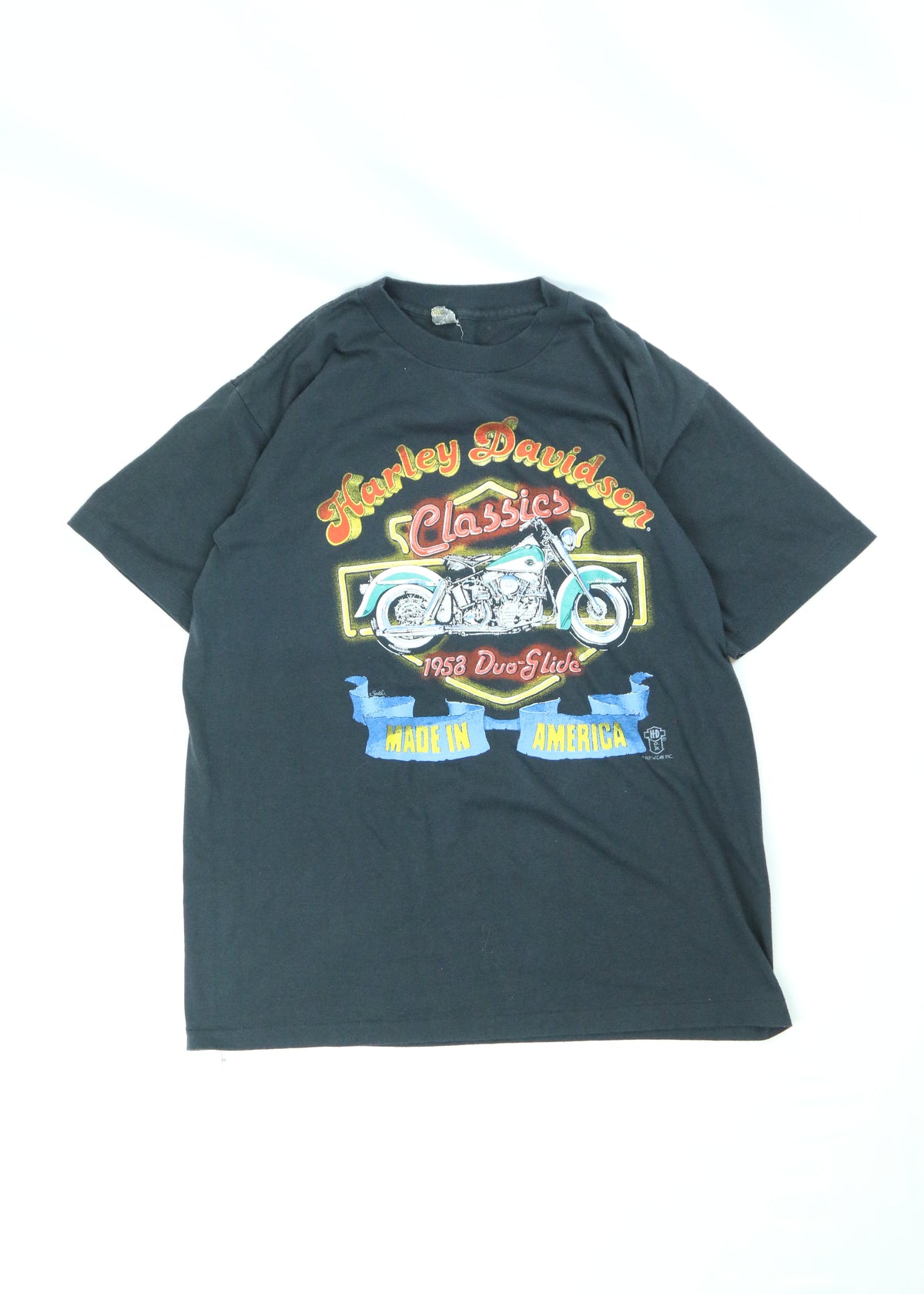 Men's Vintage Harley-Davidson "Classics 1958 Duo-Glide" Black T-Shirt Size Small