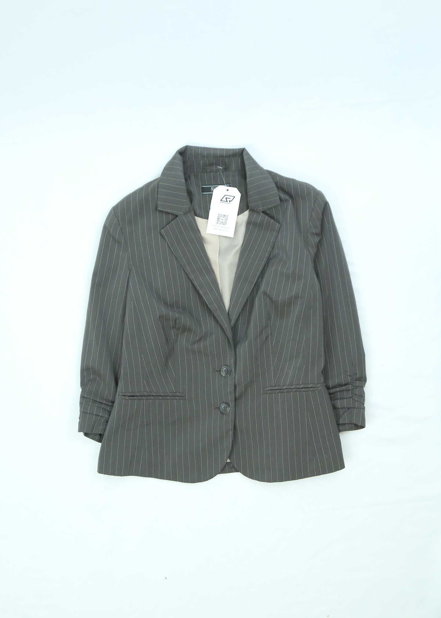 Women's grey pinstripe blend blazer Size S
