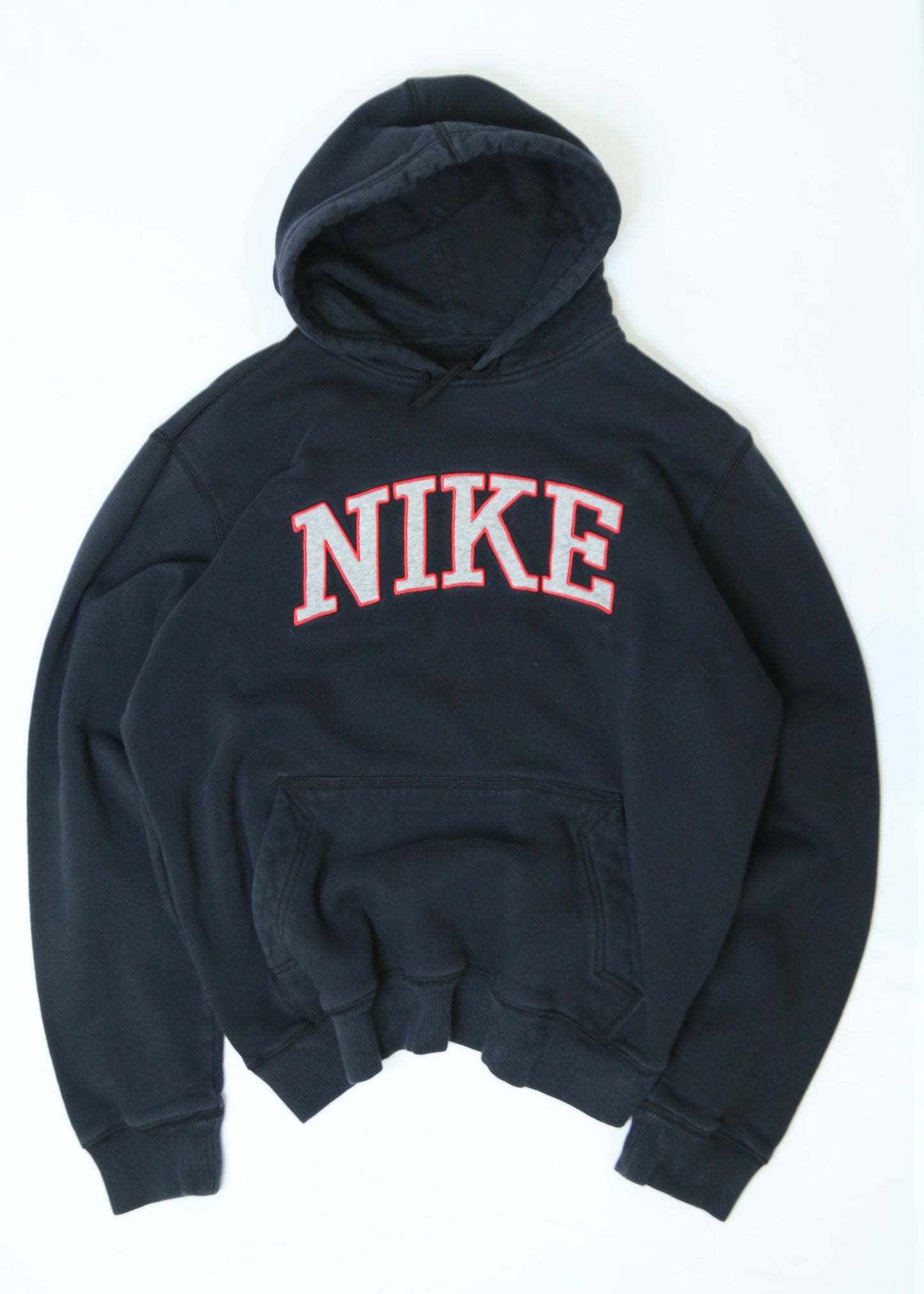 Men's Vintage Black Nike Logo Hoodie Size Large
