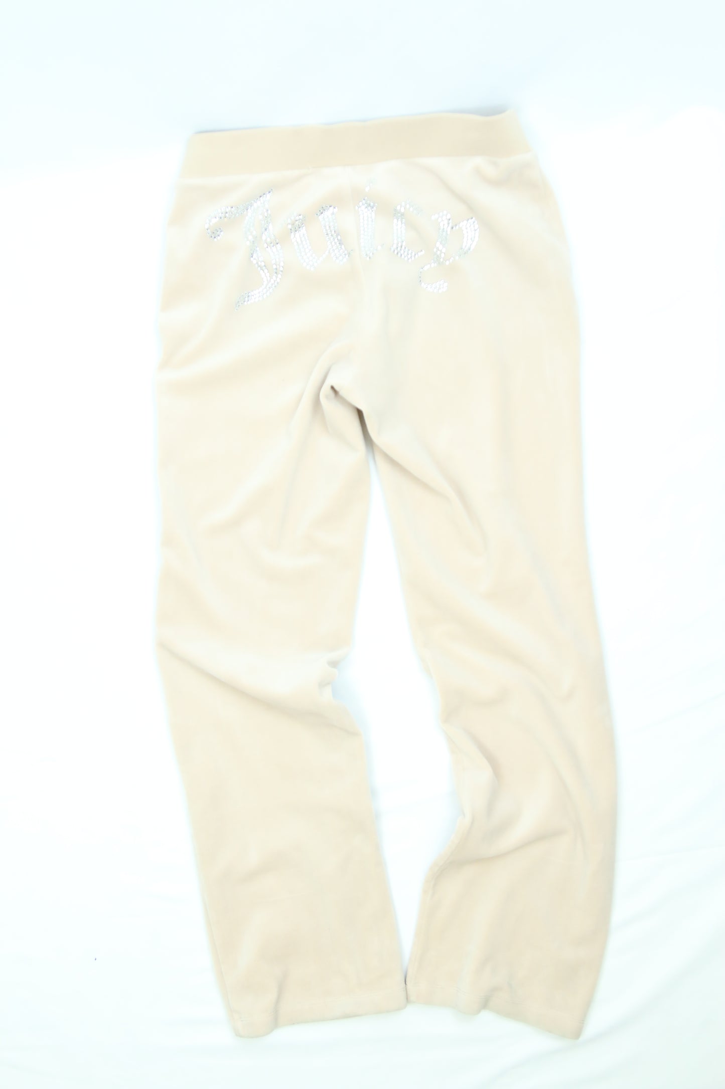 Womens Juicy Couture OG Big Bling Crystal Velour Track Pants Size Medium