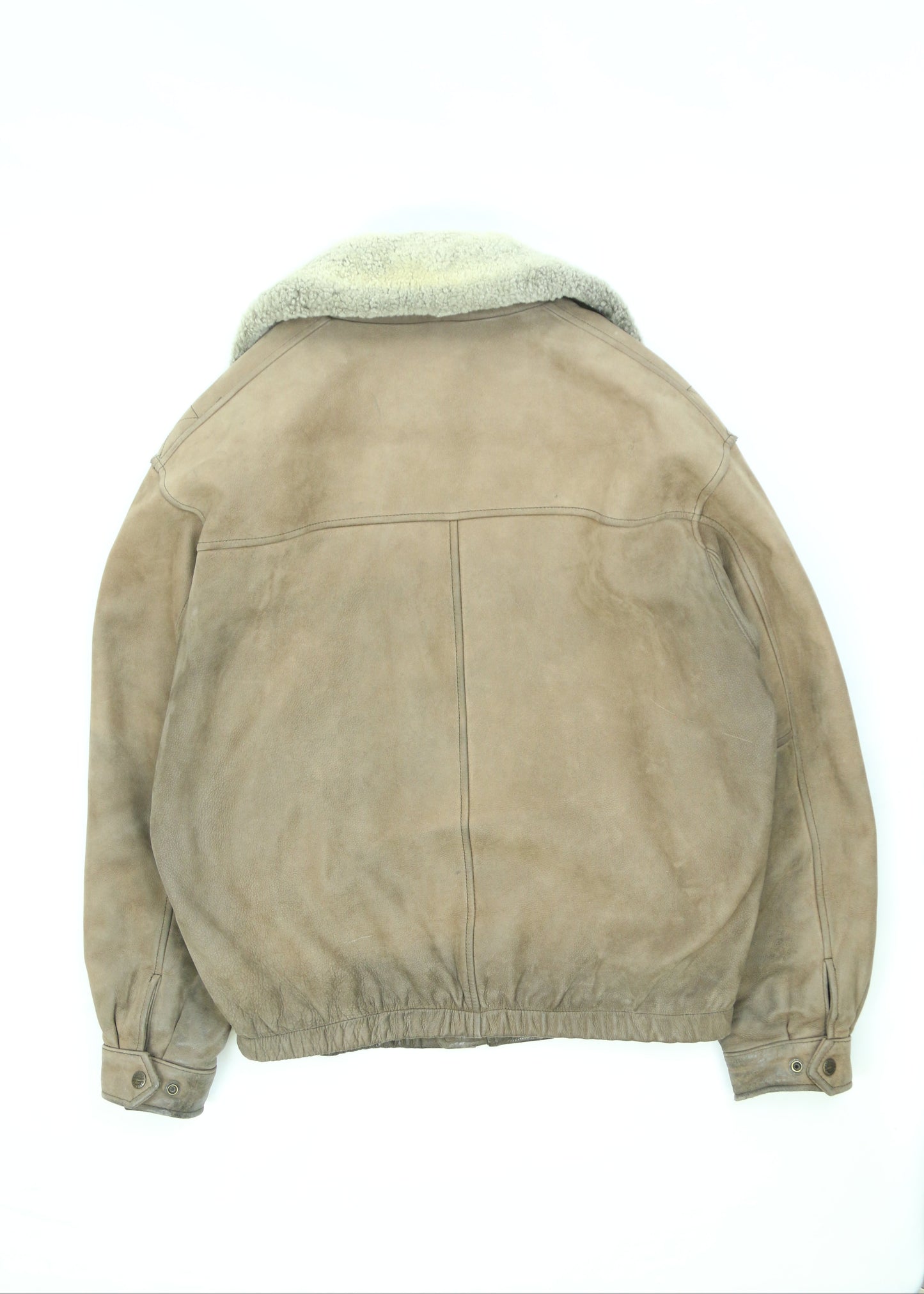 Men's Brown Leather Aviator Jacket Size Large