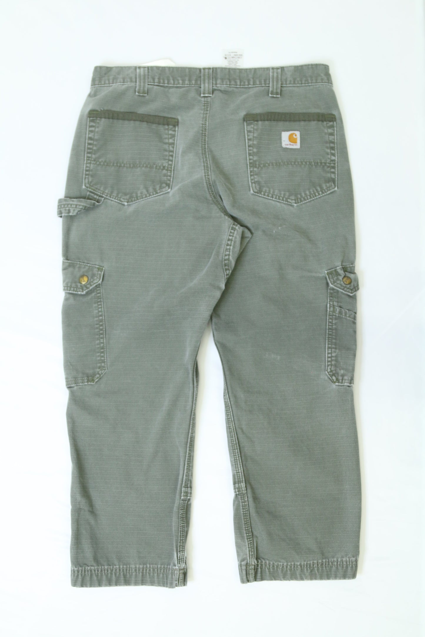 Men's Olive Green Carhartt Ripstop Cargo Pants Size 34"