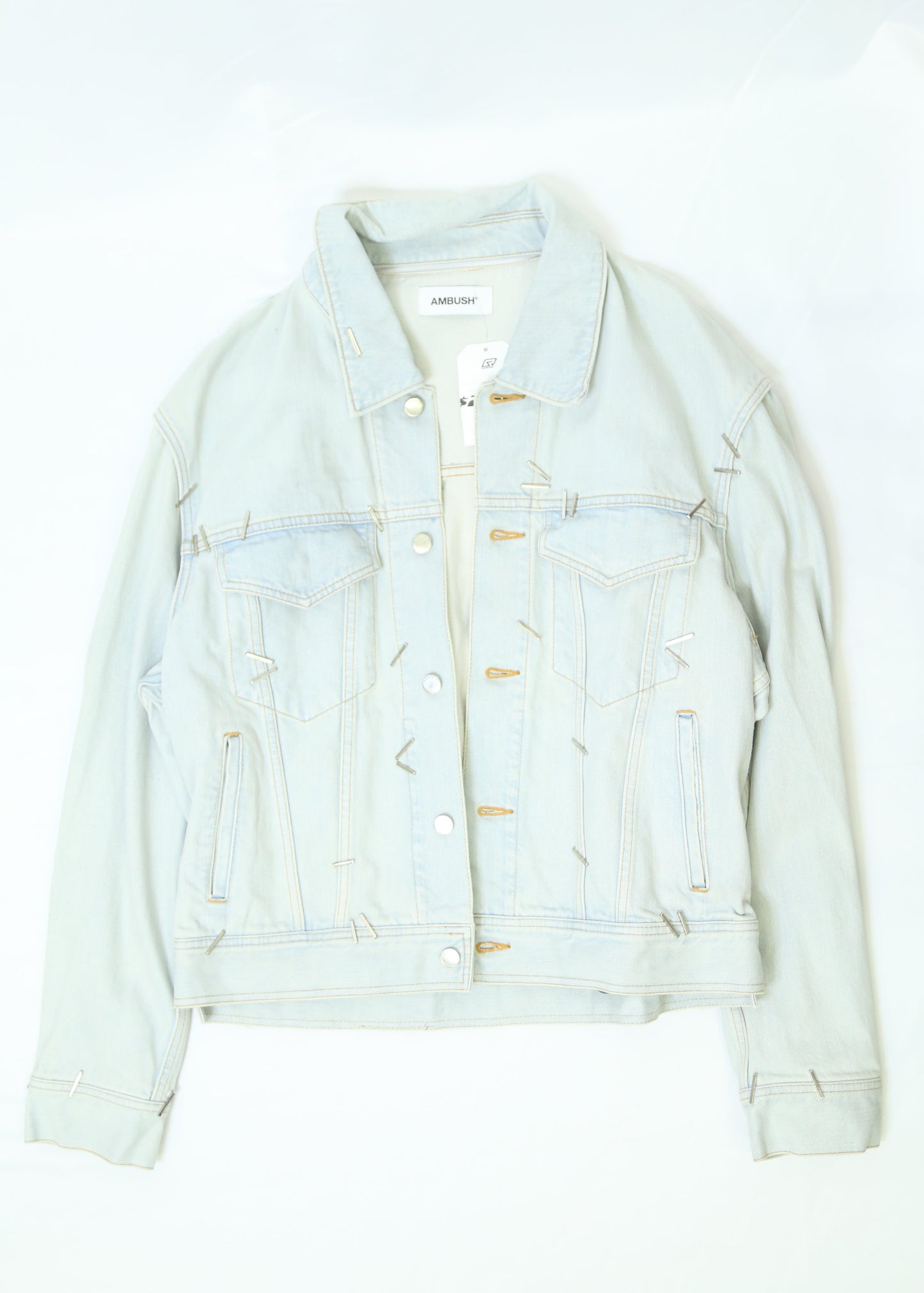 Men's Ambush Riders Light Wash Denim Jacket Size Medium