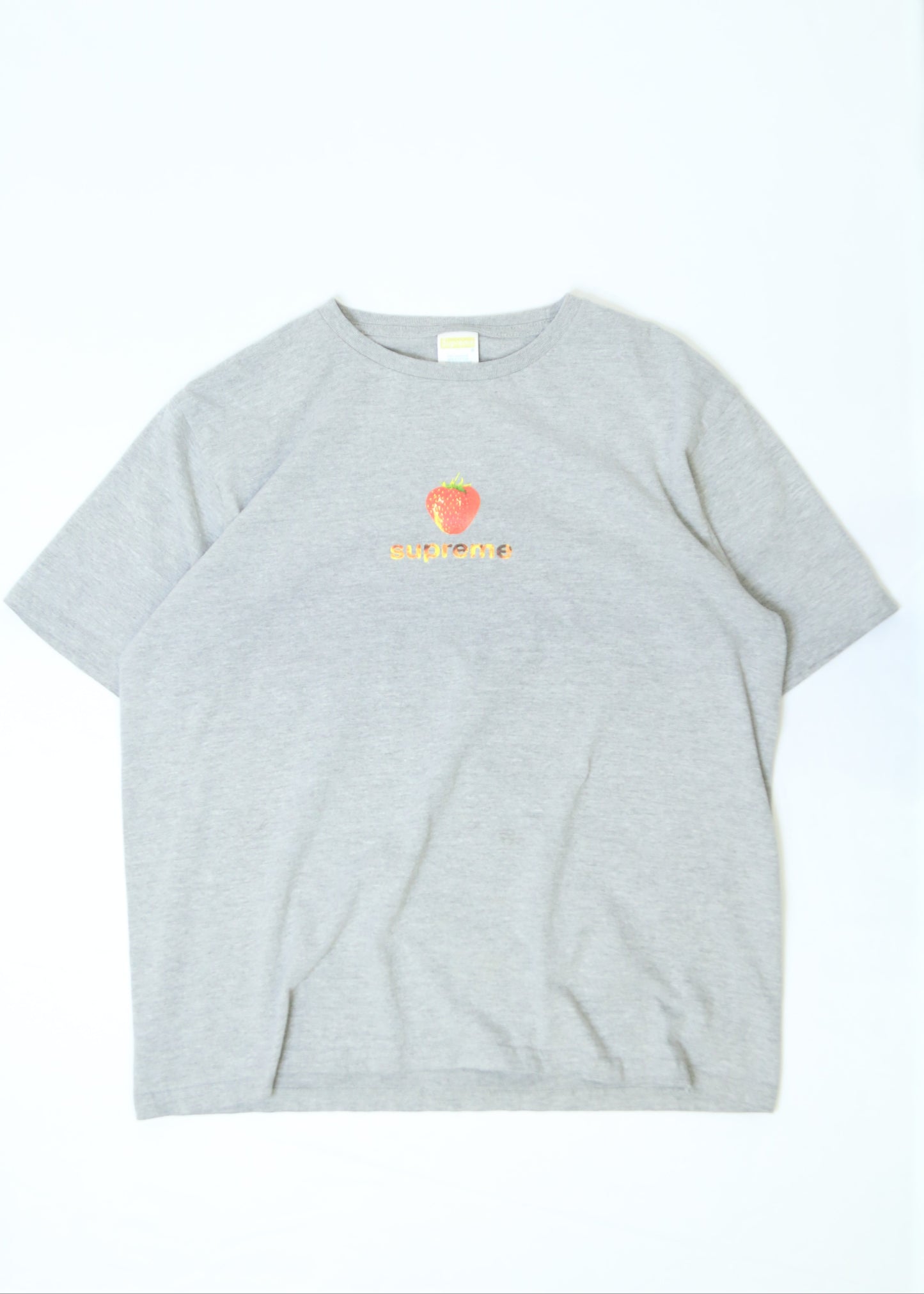 Men's Grey Supreme Strawberries T-Shirt Size XL