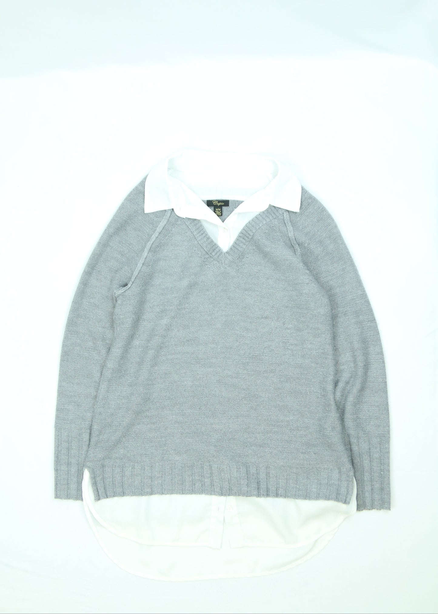 Women's Cupio Layered Collared Sweater Size Medium