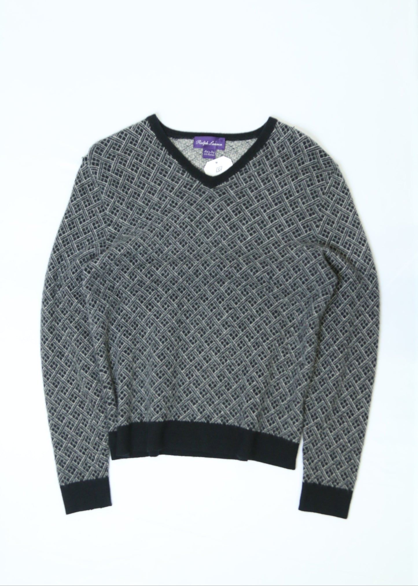 Women's Ralph Lauren Purple Label Cashmere V-neck Sweater Size XL