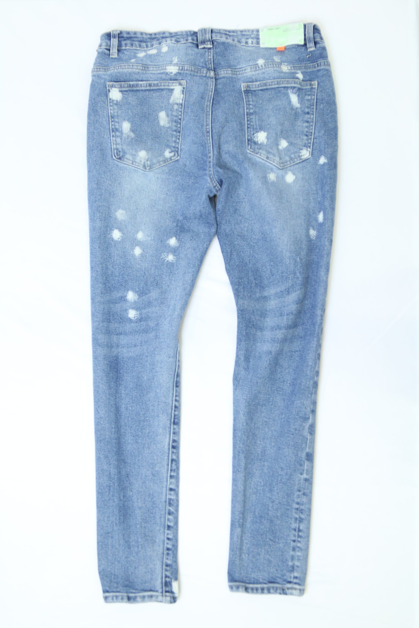 Men's Off-White Distressed Skinny Jeans Size 33"