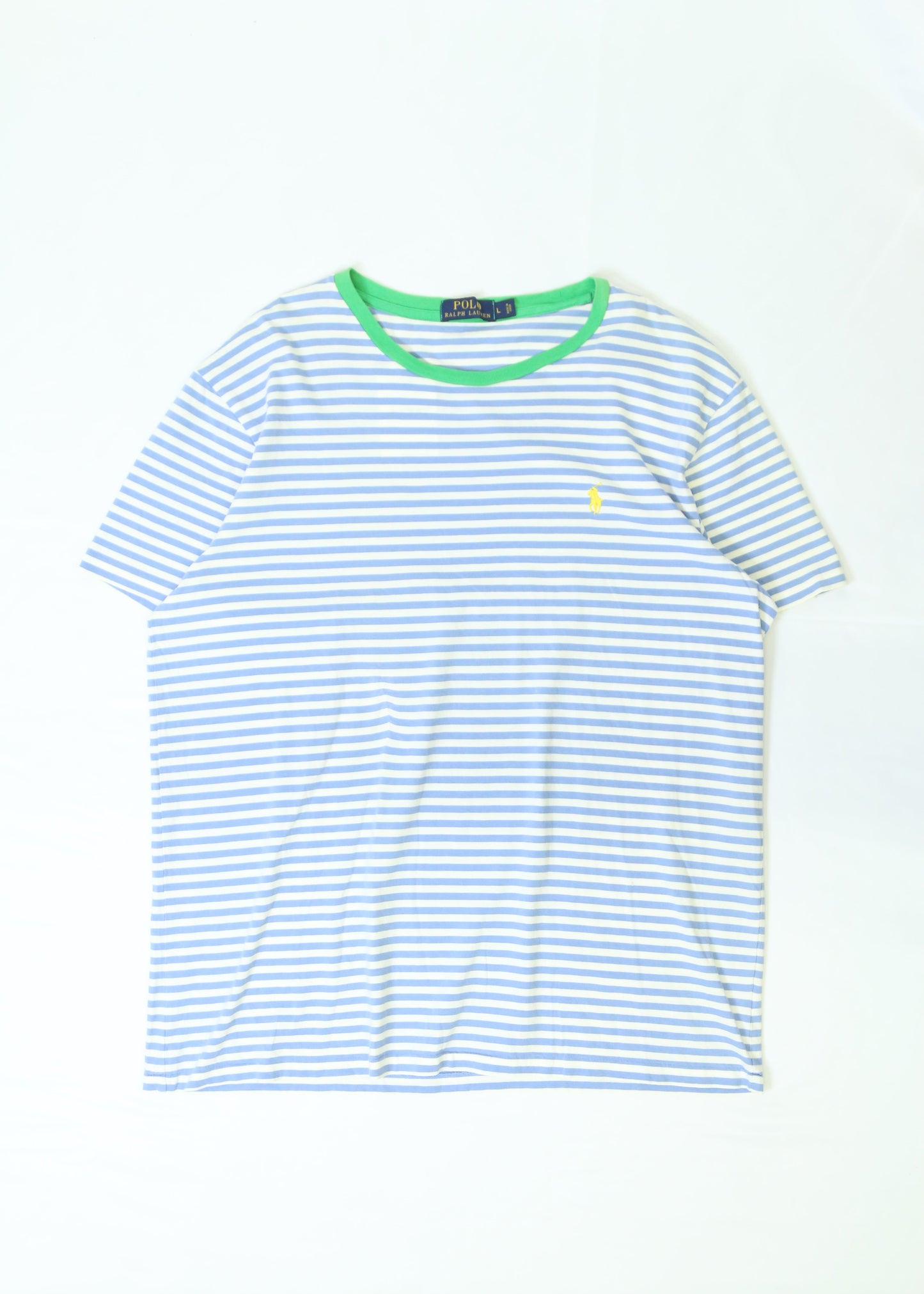 Men's Polo Ralph Lauren Blue Striped T-Shirt Size Large