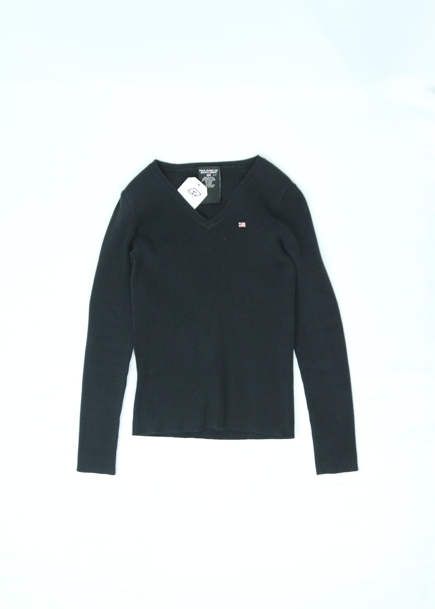 Women's Polo Ralph Lauren V-neck Ribbed Knit Sweater Size Small