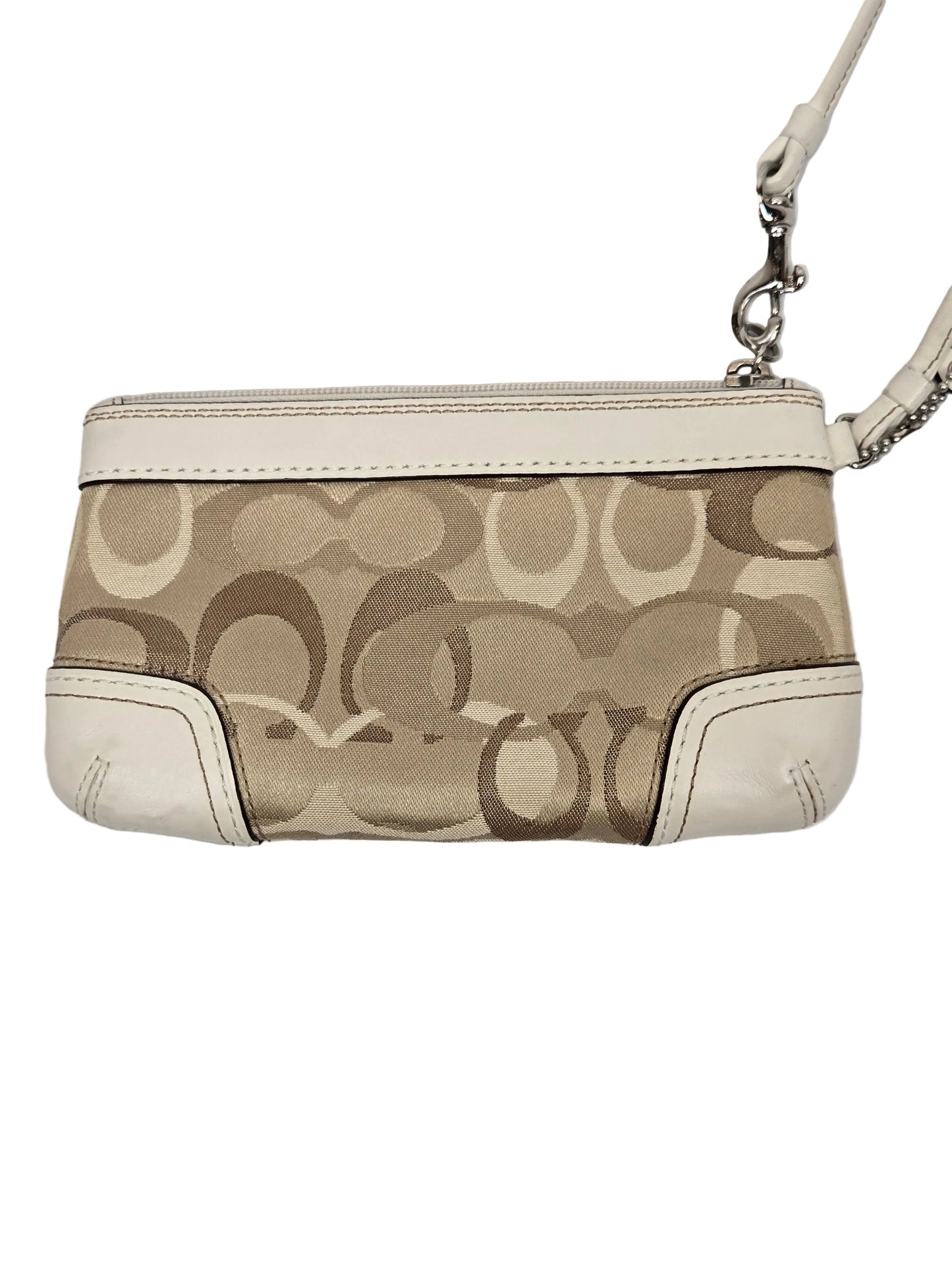 Women's Coach Wristlet (Beige/White)