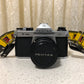 Pentax K1000 35mm SLR Film Camera Kit w/50mm Lens, Pentax Camera Cover, Vivitar 3500 Flash