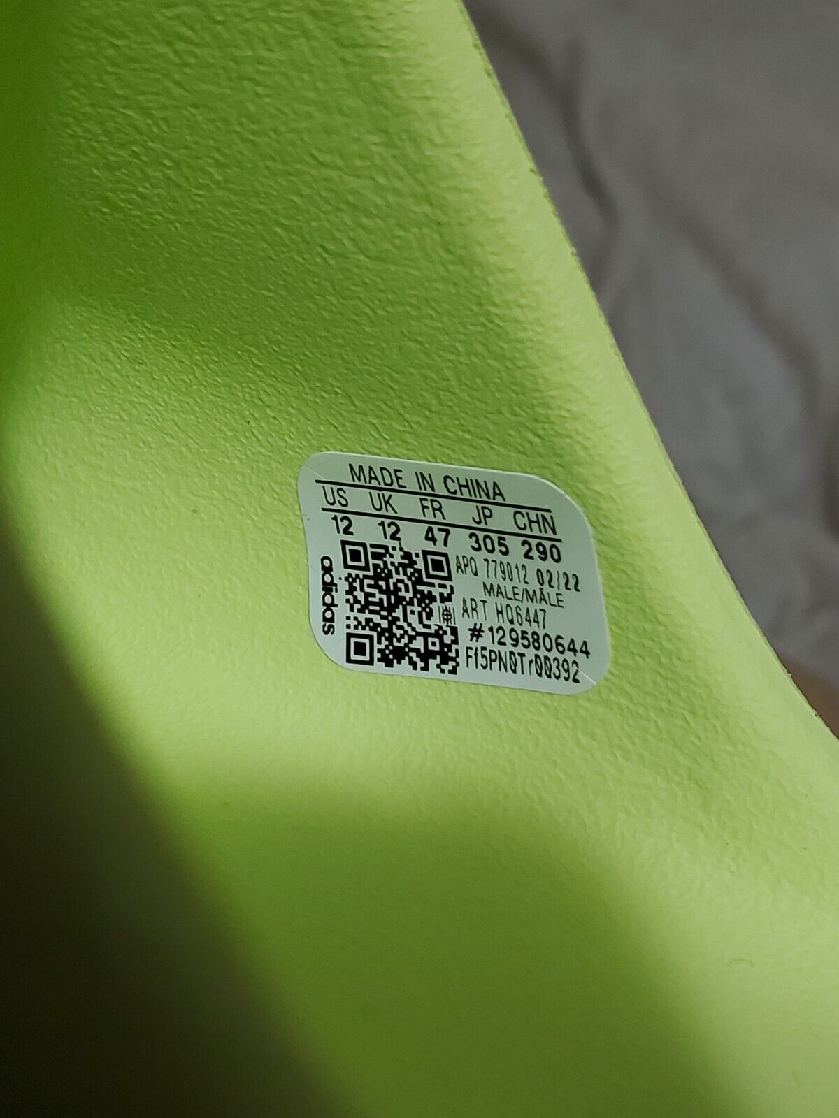 Mens Adidas Yeezy Slide Glow Green Size 12 Deadstock w/Receipt