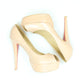 Women's Christian Louboutin Beige Lady Peep Toe Pump Heels Size 7
