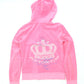 Women's Vintage Juicy Couture Velour Track Jacket Hoodie Size Large