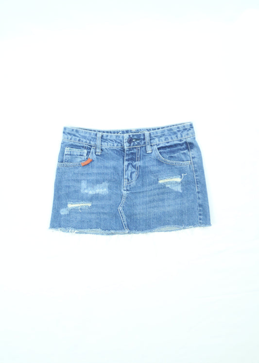 Womens American Eagle Outfitters distressed denim mini skirt