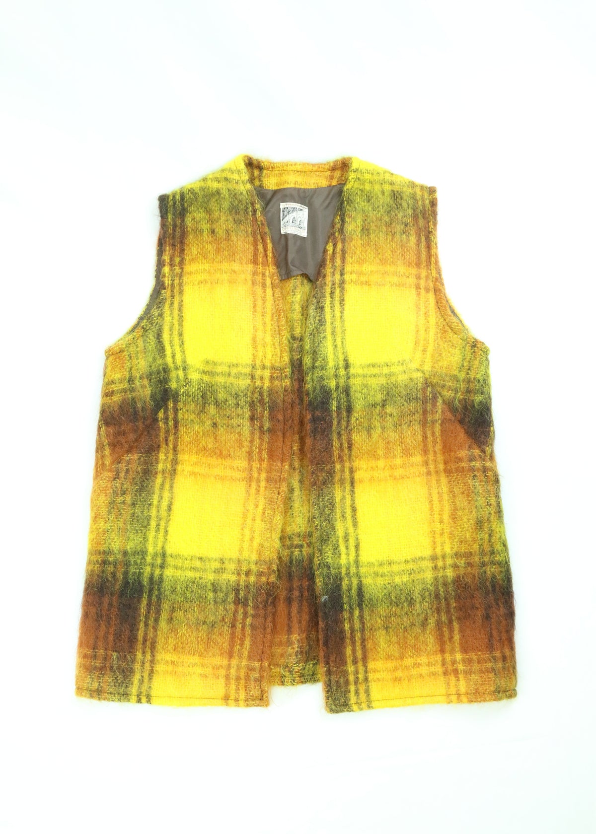 Women's Strathtay Vintage Fuzzy Mohair & Wool Plaid Vest