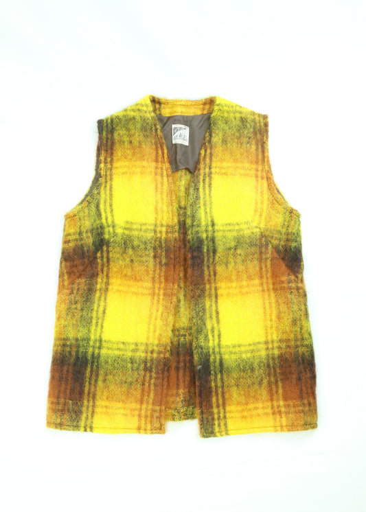 Women's Strathtay Vintage Fuzzy Mohair & Wool Plaid Vest