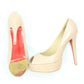 Women's Christian Louboutin Beige Lady Peep Toe Pump Heels Size 7
