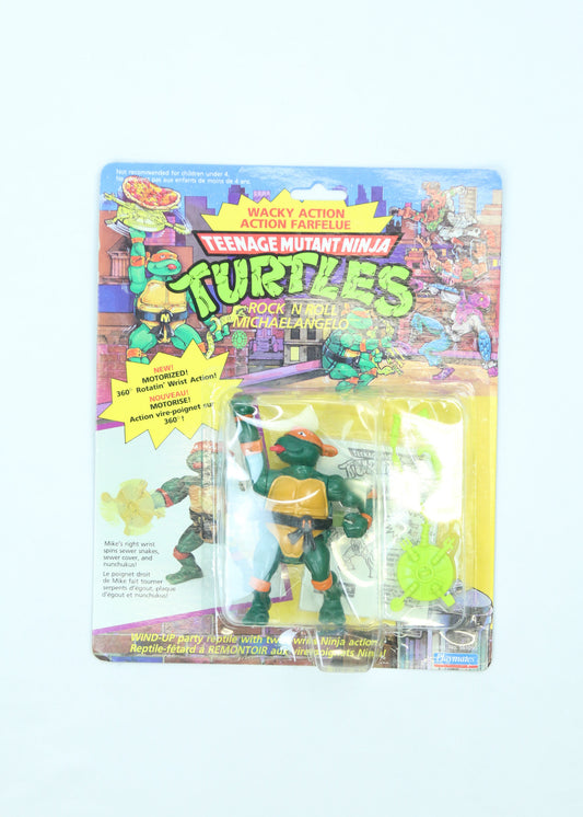 Vintage 1989 Teenage Mutant Ninja Turtles Wacky Action: Rock N' Roll Michaelangelo action figure