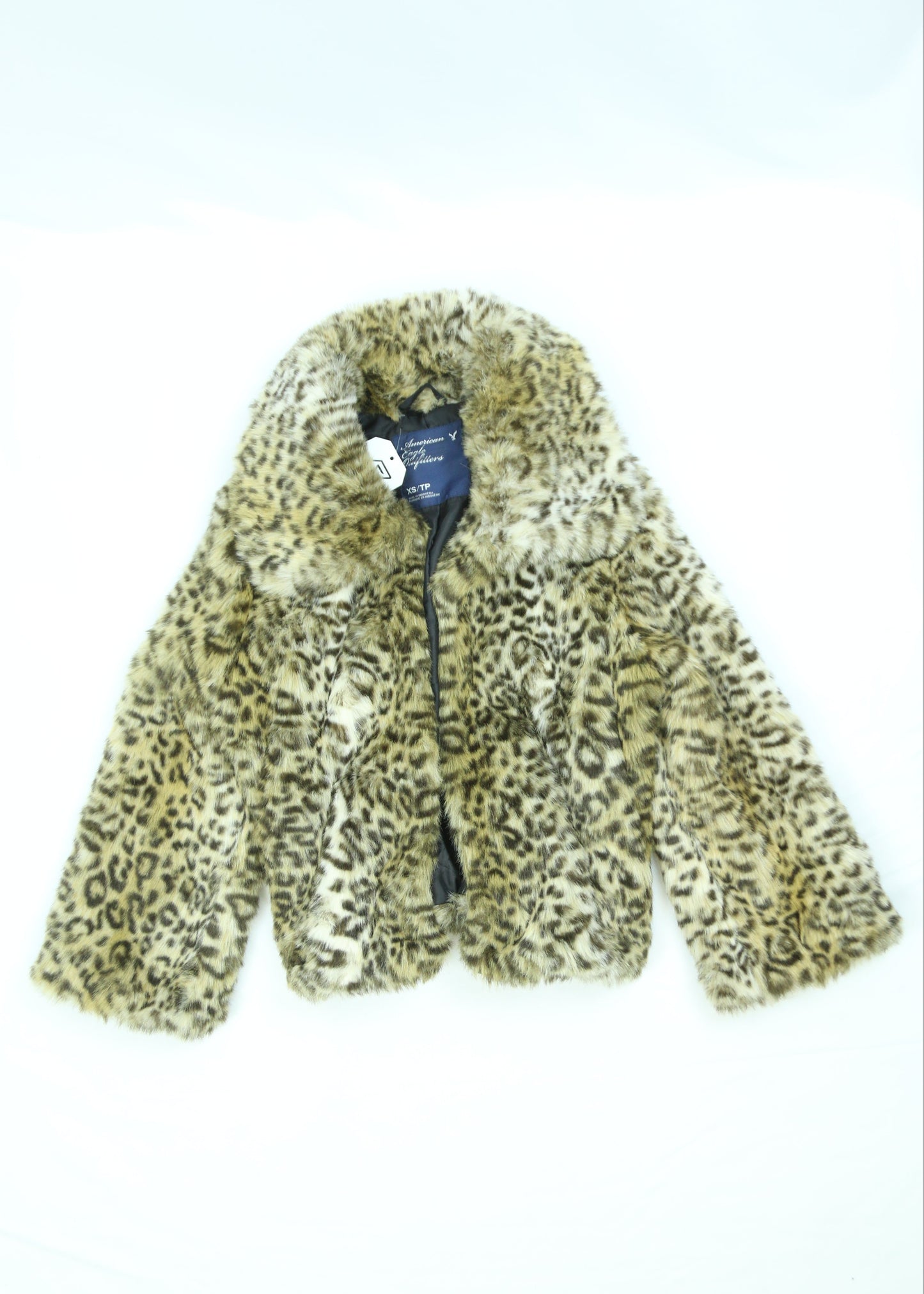 Women's American Eagle Leopard Print Faux Fur Jacket Size XS