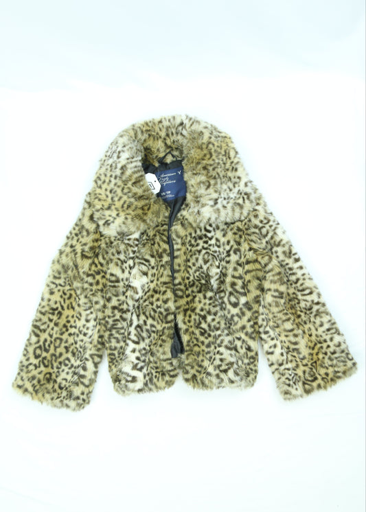 Women's American Eagle Leopard Print Faux Fur Jacket Size XS