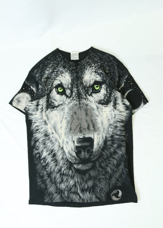 Men's Vintage Liquid Blue Wolf T-Shirt Size Large