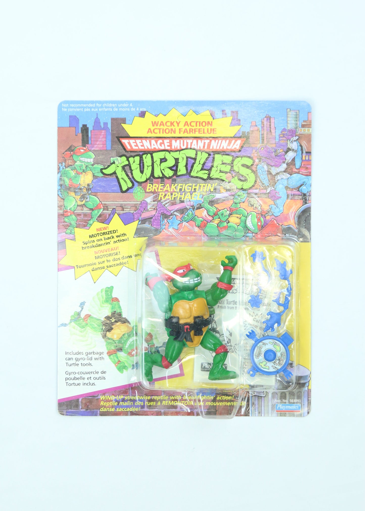 Vintage 1989 Teenage Mutant Ninja Turtles "Wacky Action" Breakfightin' Raphael action figure