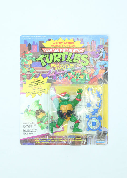 Vintage 1989 Teenage Mutant Ninja Turtles "Wacky Action" Breakfightin' Raphael action figure