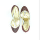 Women's Miu Miu Burgundy Glitter & Gold Heels Size 5.5