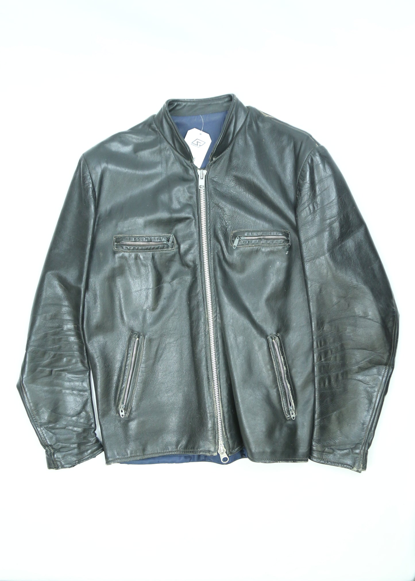 Men's Vintage Leather Racing Jacket Size Medium