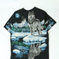 Men's Vintage Liquid Blue Wolf T-Shirt Size Large