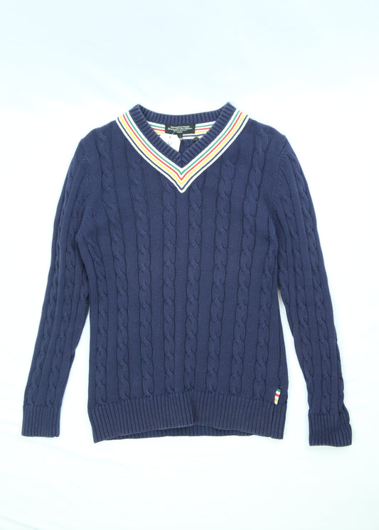 Women's Navy Hudson's Bay cable Knit Sweater Size Medium
