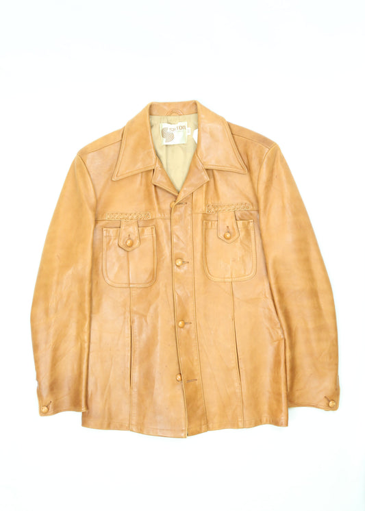 Women's Sliton Tan Leather Jacket Size Medium