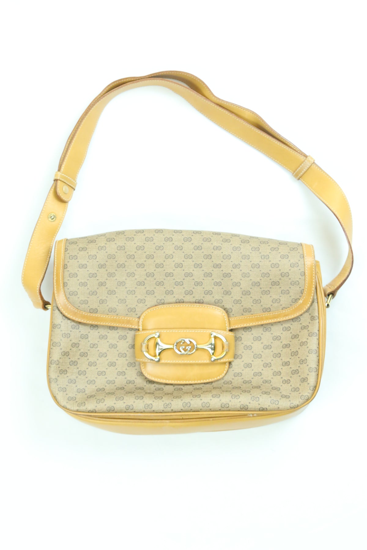 Women's Gucci GG Canvas 1955 Horsebit Shoulder Bag