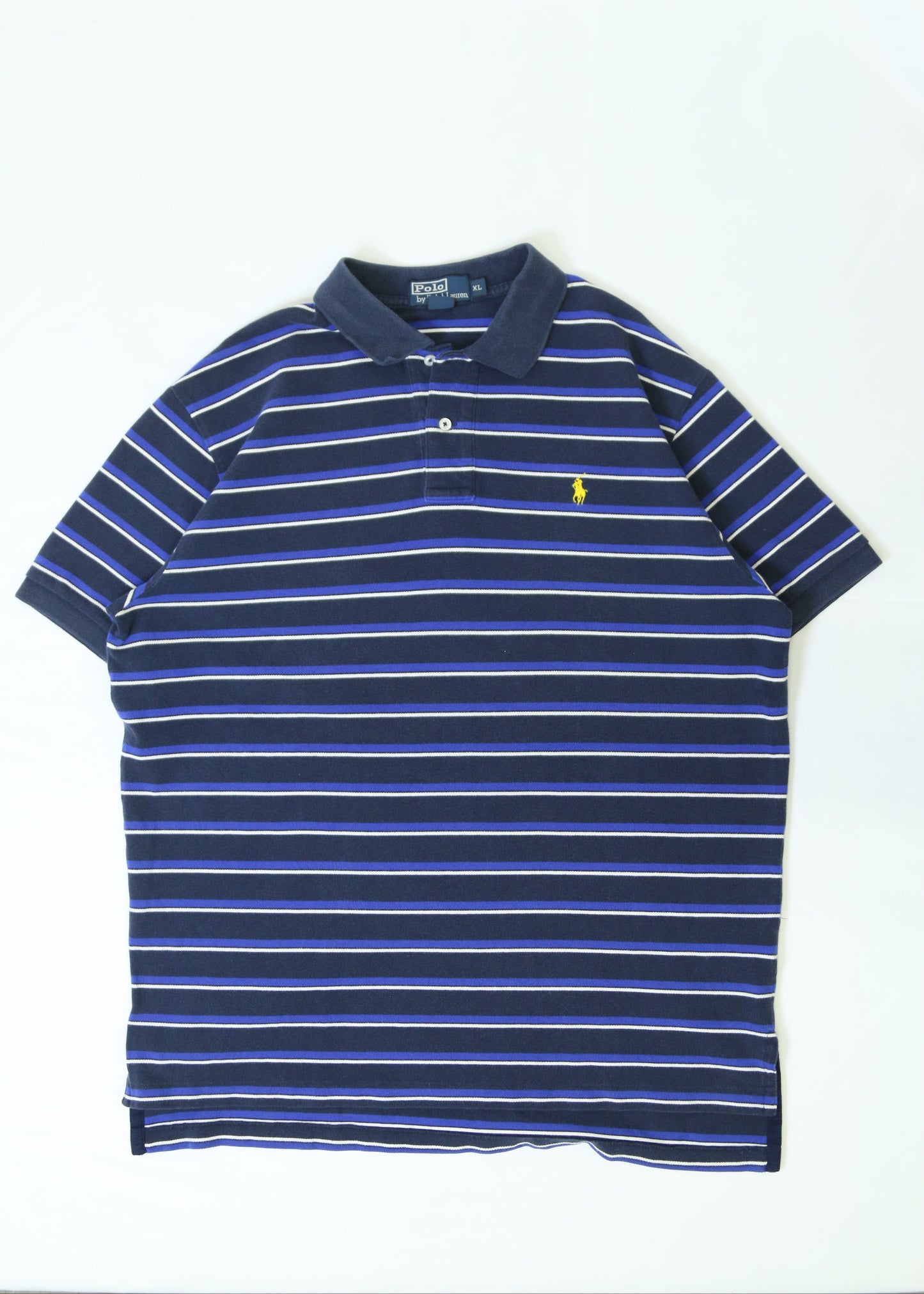Men's Vintage Polo Ralph Lauren Striped Polo T-Shirt Size XL
