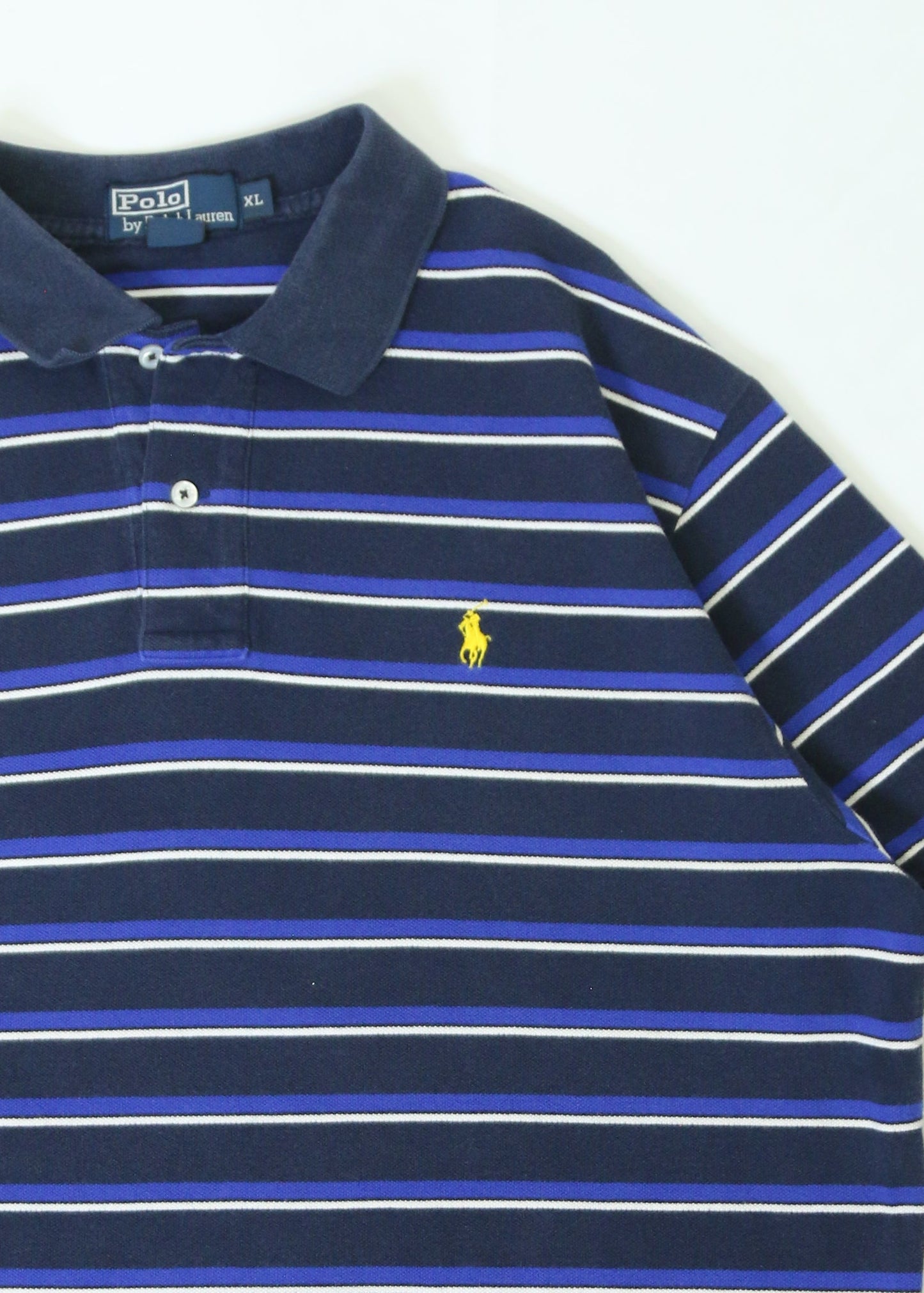 Men's Vintage Polo Ralph Lauren Striped Polo T-Shirt Size XL