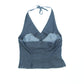 Women's RW & CO Dark Wash Denim Halter Top Size XS