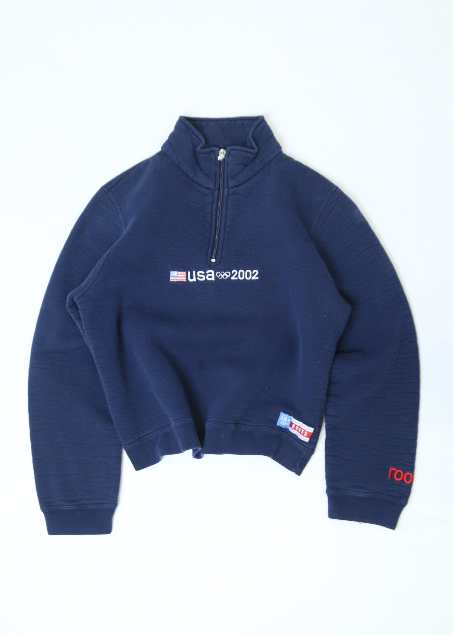 Women's Vintage Roots 2002 Olympics Team USA 1/2 Zip Size Small