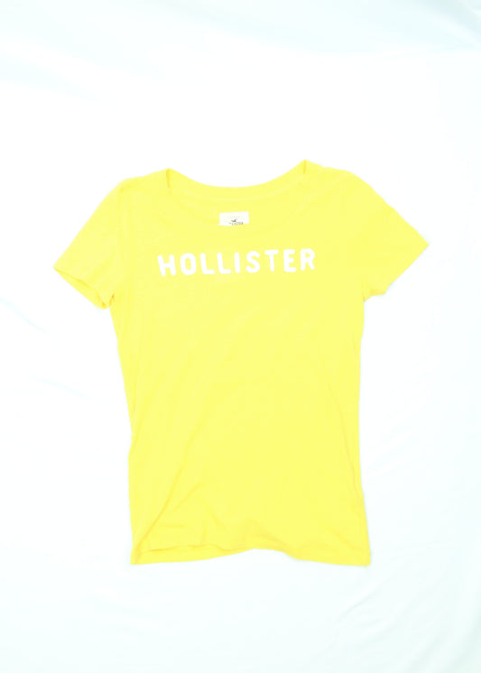 Women's Yellow Hollister Short-Sleeve Graphic T-shirt Size Medium