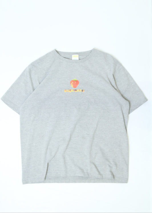 Men's Grey Supreme Strawberries T-Shirt Size XL