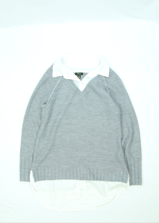 Women's Cupio Layered Collared Sweater Size Medium