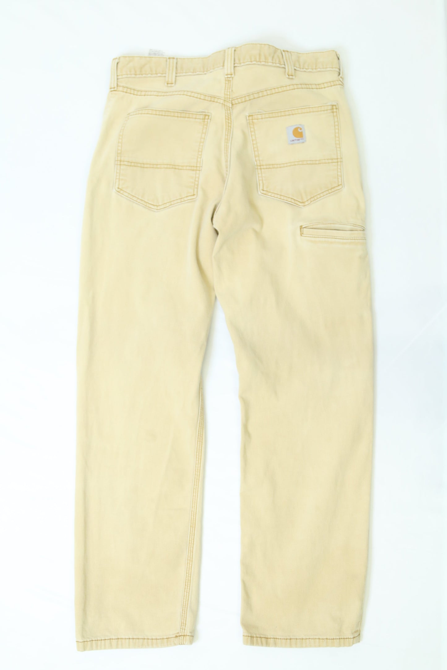 Men's Beige Carhartt Relaxed Fit Work Pants Size 32"
