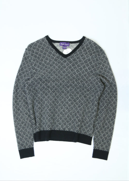 Women's Ralph Lauren Purple Label Cashmere V-neck Sweater Size XL