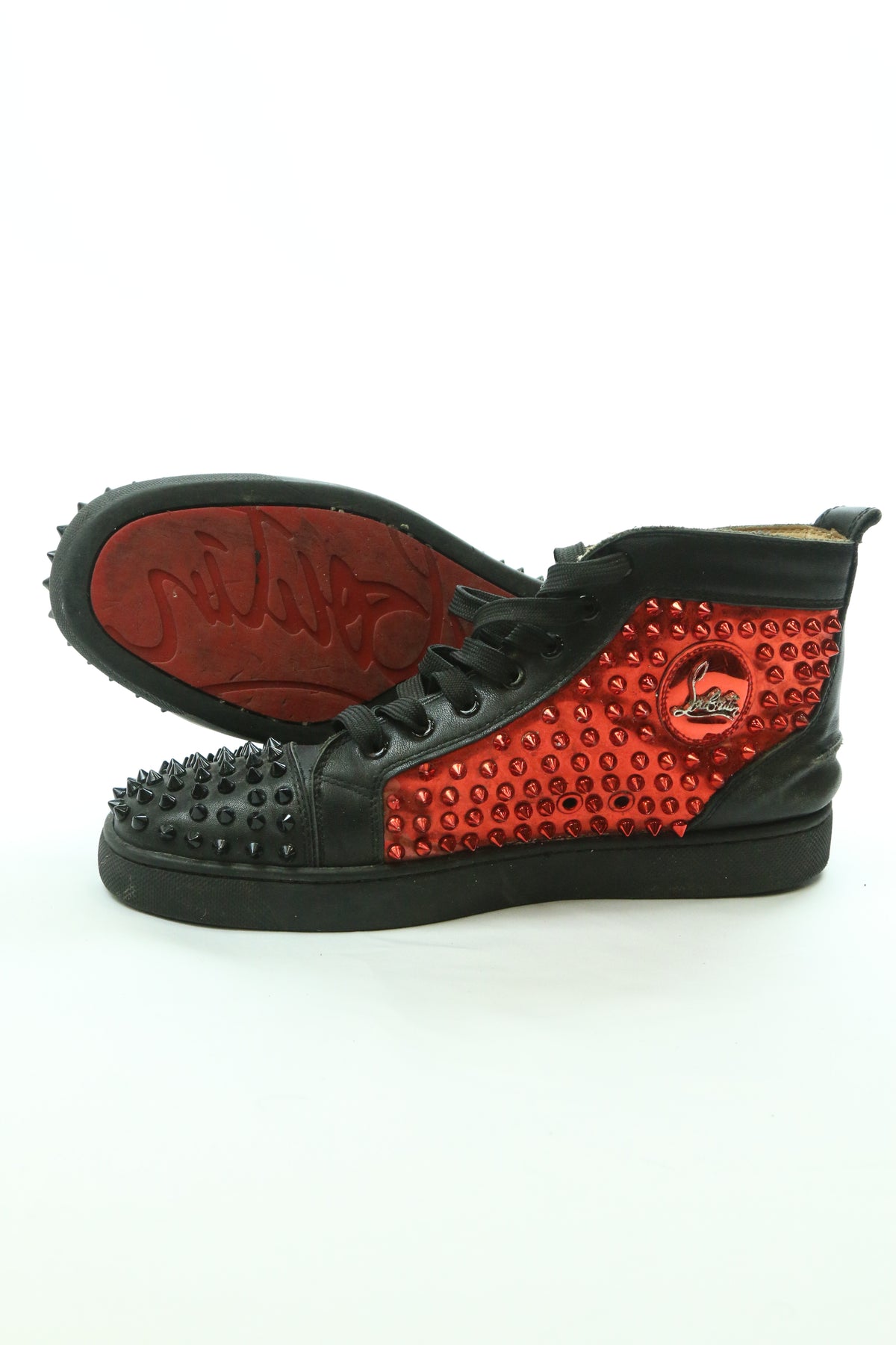 Men's Christian Louboutin Louis Spikes High-Top Sneaker Size 8