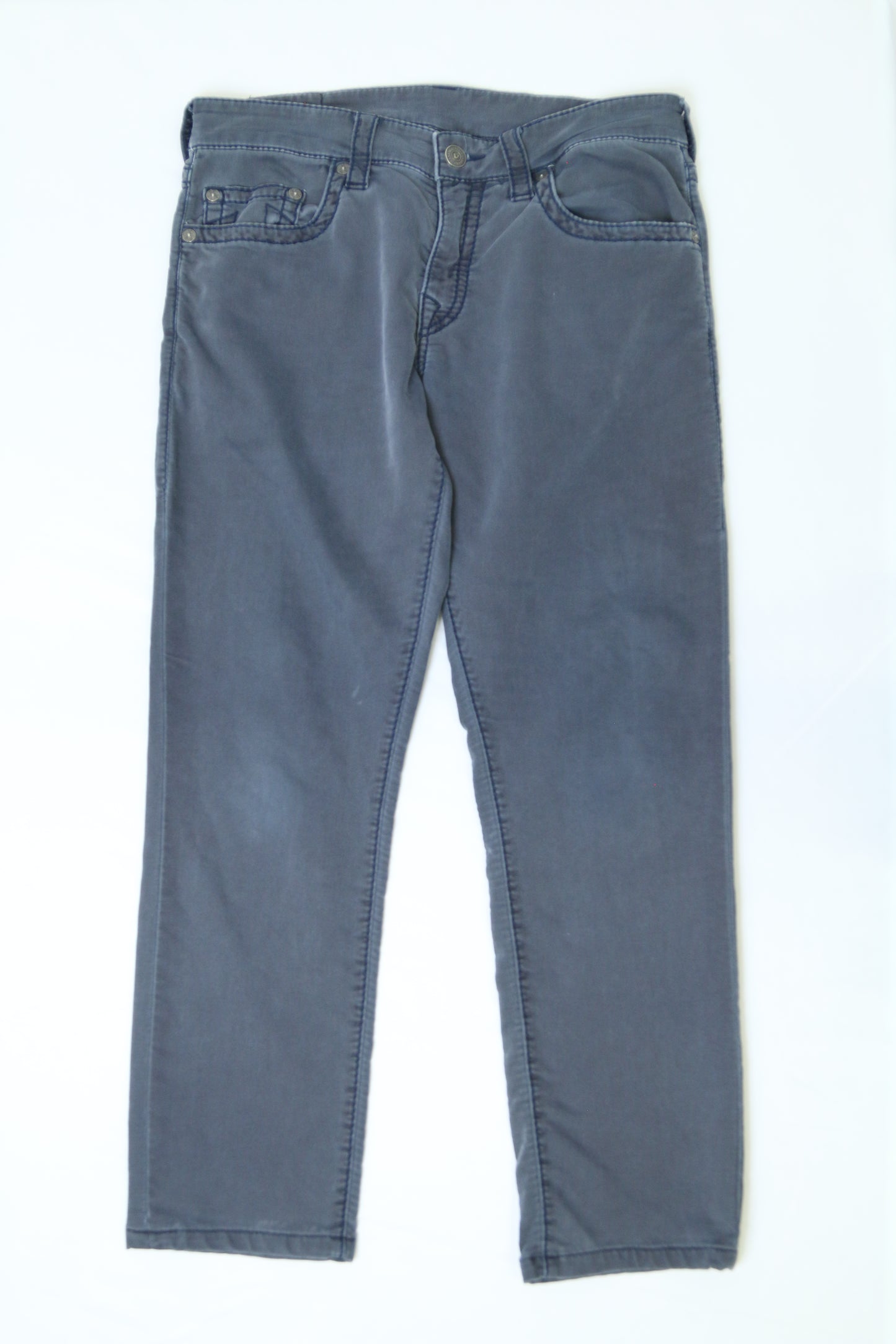 Men's Grey True Religion Geno Relaxed Slim Jeans Size 33"