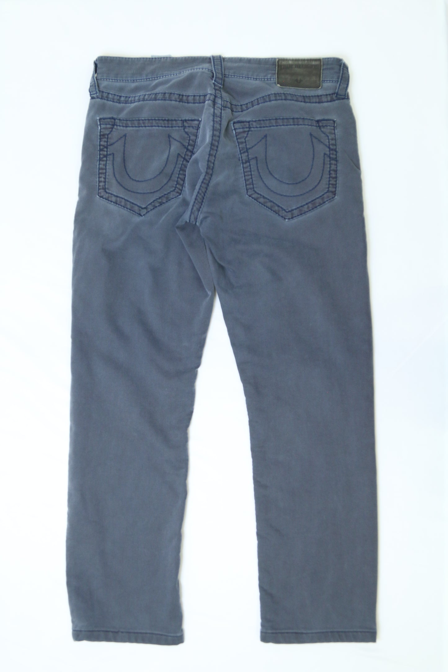 Men's Grey True Religion Geno Relaxed Slim Jeans Size 33"